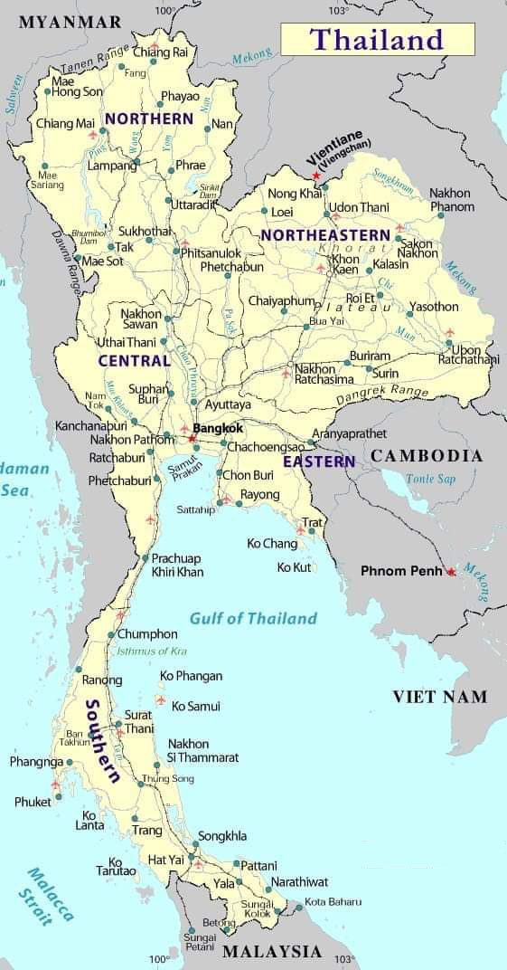 Map of Provencies in Thailand